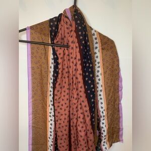 Ann Taylor Multicolor Heart Pattern Scarf
